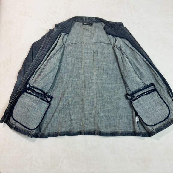 PENNINGTONS Women's 16 Jean Jacket Denim Blue Casual Zip-Up Classic Outerwear - Picture 12 of 16